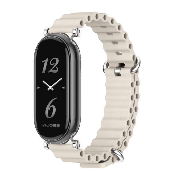 For Xiaomi Smart Band 10 / 9 / 8 Mijobs GT4 Marine Silicone Breathable Watch Band(Grey Silver)