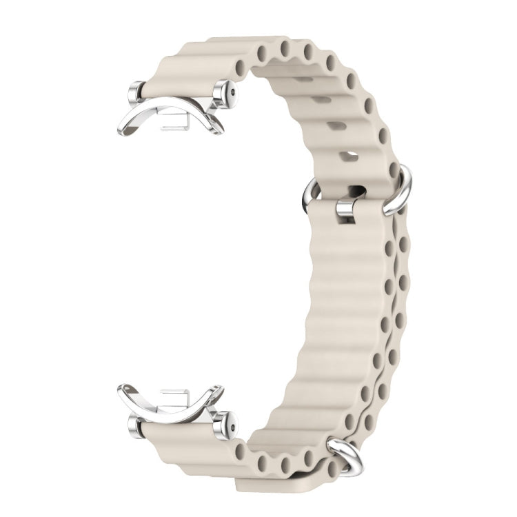 For Xiaomi Smart Band 10 / 9 / 8 Mijobs GT4 Marine Silicone Breathable Watch Band(Grey Silver)
