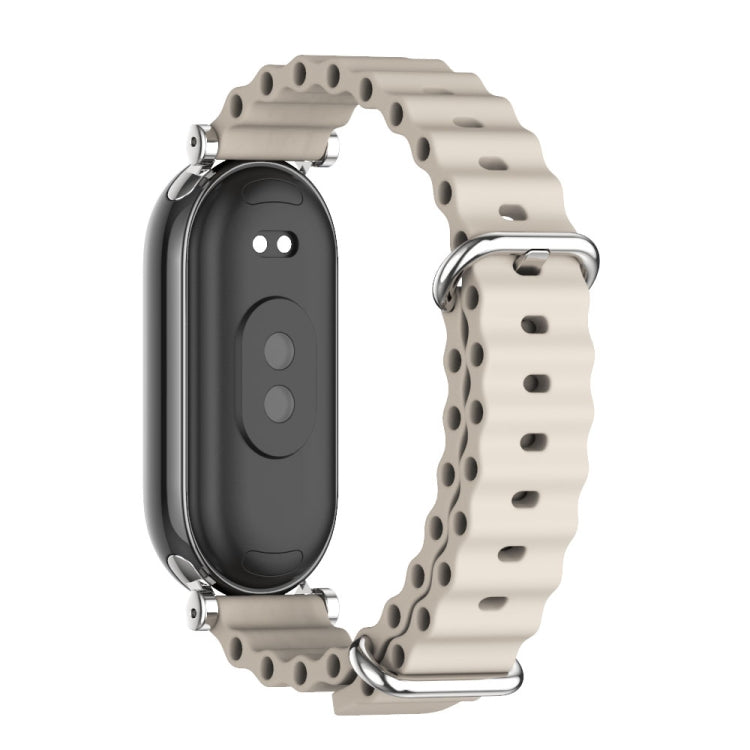 For Xiaomi Smart Band 10 / 9 / 8 Mijobs GT4 Marine Silicone Breathable Watch Band(Grey Silver)