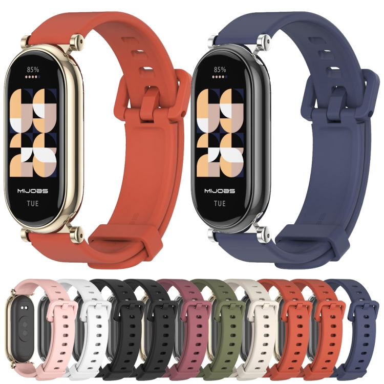 For Xiaomi Smart Band 10 / 9 / 8 Mijobs GT4 Silicone Breathable Watch Band(Wine Red Light Gold)