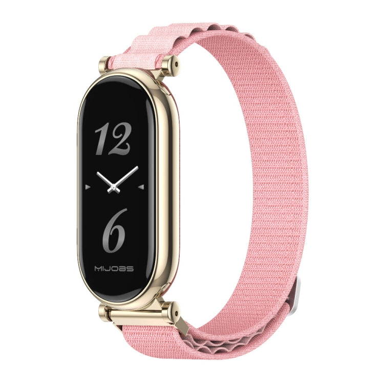 For Xiaomi Smart Band 10 / 9 / 8 Mijobs GT4 Nylon Breathable Watch Band(Pink Light Gold)