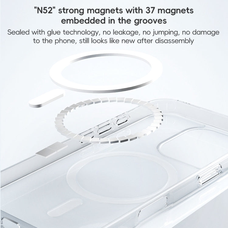 For iPhone 16 Pro Max ZGA Magsafe Clear PC Hybrid TPU Phone Case(Transparent)