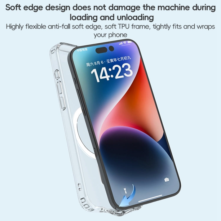 For iPhone 15 Pro ZGA Magsafe Clear PC Hybrid TPU Phone Case(Transparent)