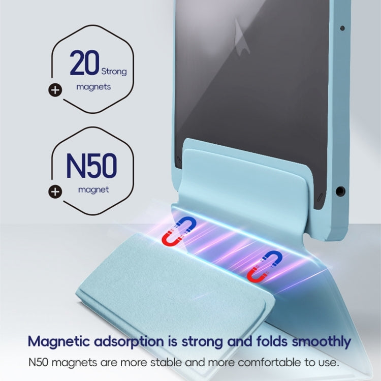 For iPad 10.2 2021/2020/2019 ZGA Tri-Fold Voltage Smart Leather Tablet Case(Ice Blue)