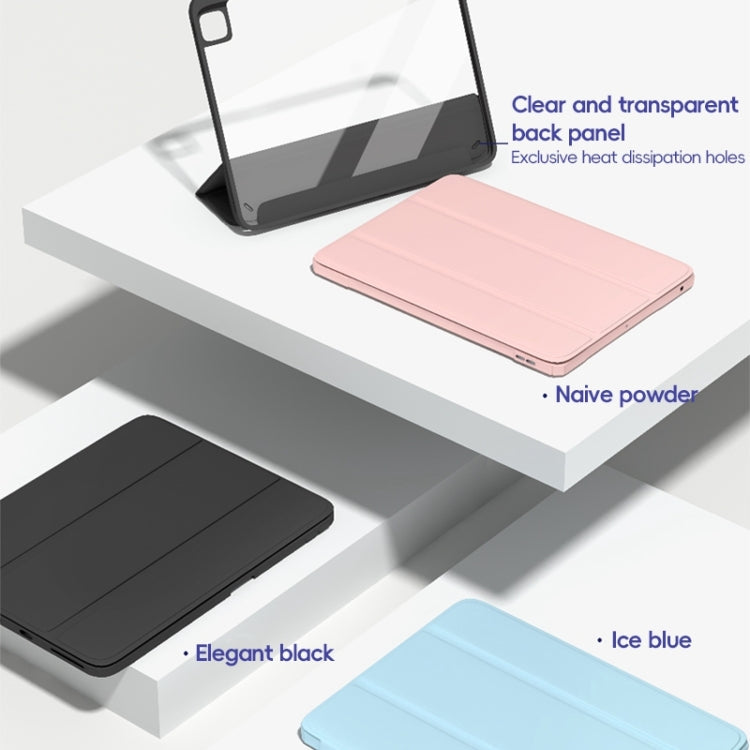 For iPad Pro 12.9 2022/2021/2020 ZGA Tri-Fold Voltage Smart Leather Tablet Case(Pink)