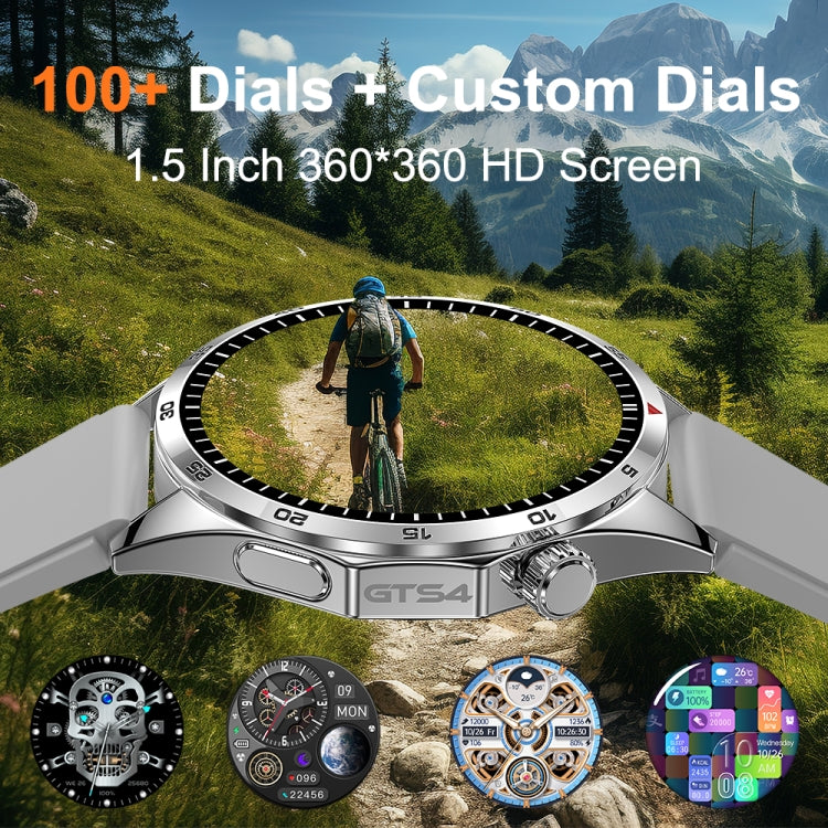 GTS4/LT09 1.5 inch IP67 Fitness Wellness Smart Watch Support Bluetooth Call / Sleep / Blood Oxygen / Heart Rate Health Monitor, Silicone Strap(Balck)