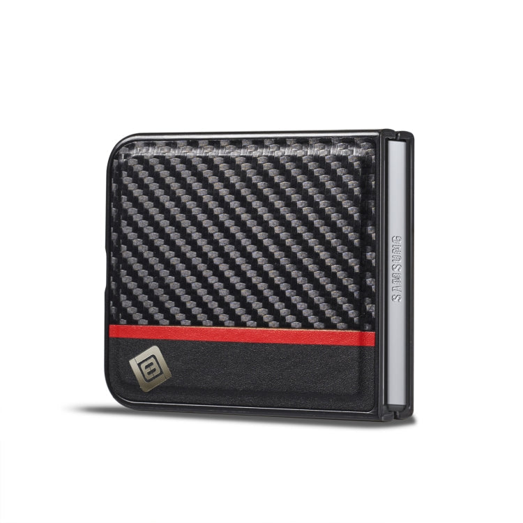 For Samsung Galaxy Z Flip6 / Flip7 FE LC.IMEEKE 3 in 1 Carbon Fiber Texture Shockproof Phone Case(Black)