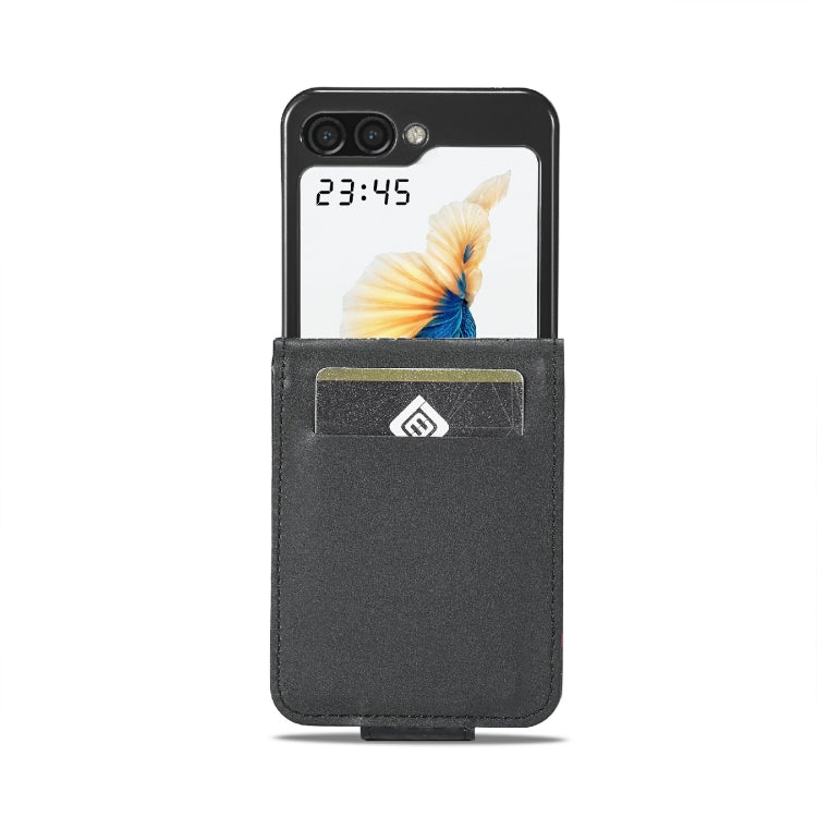 For Samsung Galaxy Z Flip6 / Flip7 FE LC.IMEEKE Carbon Fiber Leather Phone Case(Vertical Black)