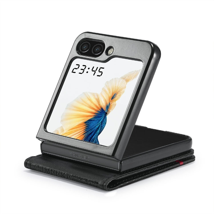 For Samsung Galaxy Z Flip6 / Flip7 FE LC.IMEEKE Carbon Fiber Leather Phone Case(Vertical Black)