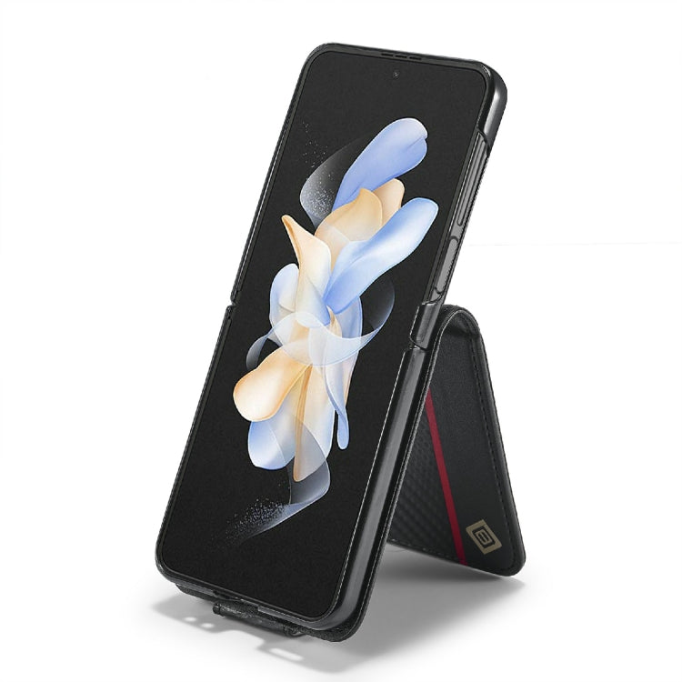 For Samsung Galaxy Z Flip6 / Flip7 FE LC.IMEEKE Carbon Fiber Leather Phone Case(Vertical Black)