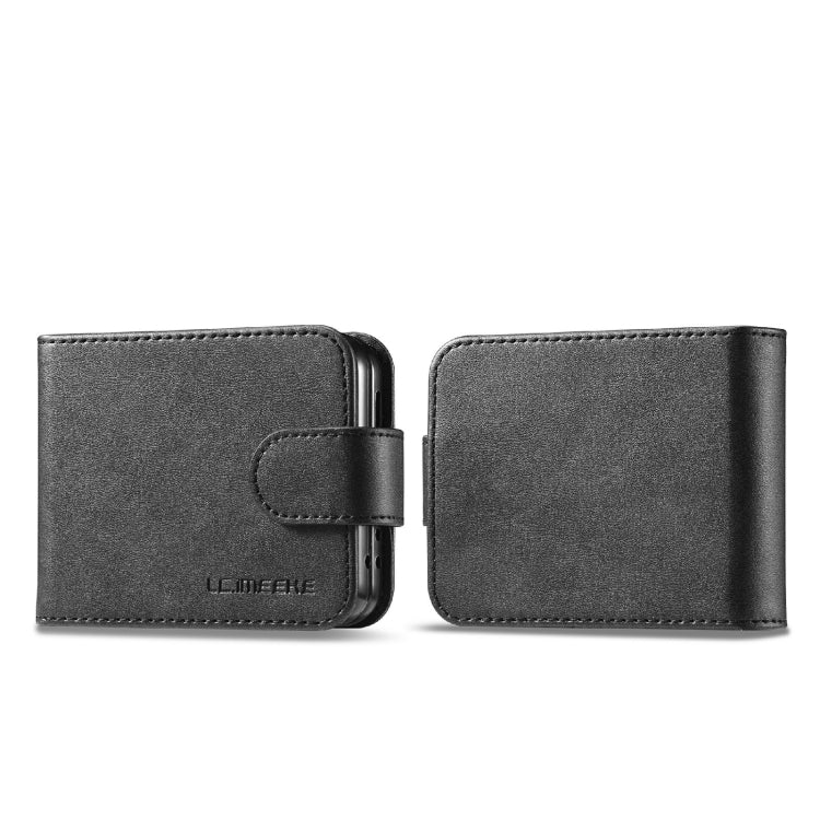 For Samsung Galaxy Z Flip6 / Flip7 FE LC.IMEEKE Calf Texture Leather Phone Case(Black)