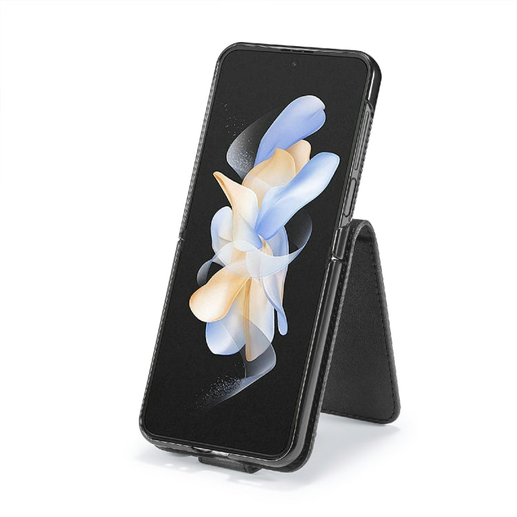 For Samsung Galaxy Z Flip6 / Flip7 FE LC.IMEEKE Calf Texture Leather Phone Case(Black)