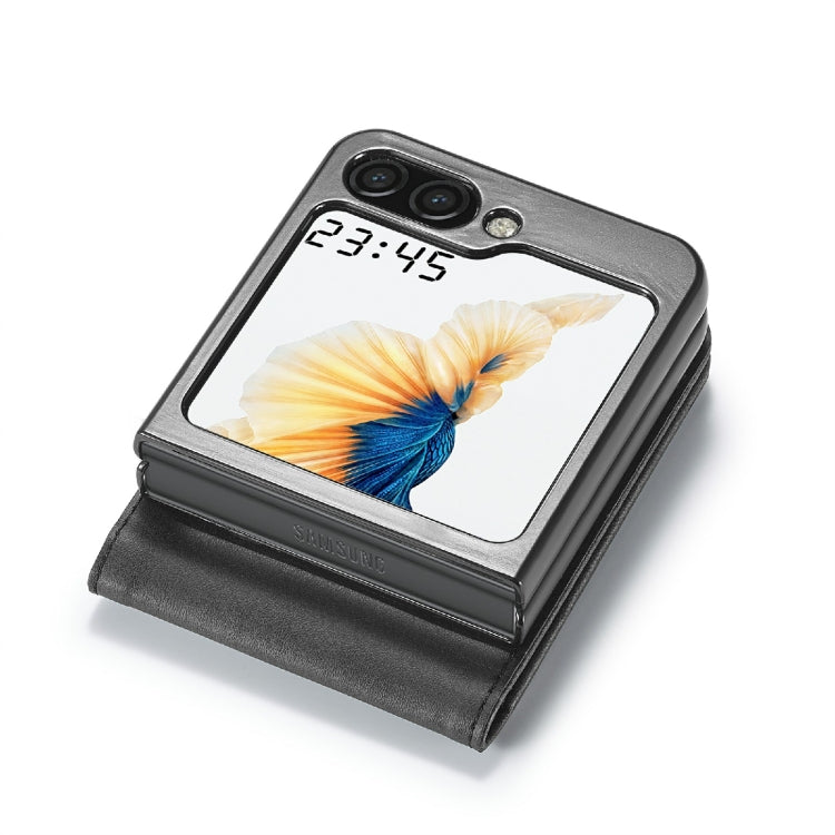 For Samsung Galaxy Z Flip6 / Flip7 FE LC.IMEEKE Calf Texture Leather Phone Case(Black)
