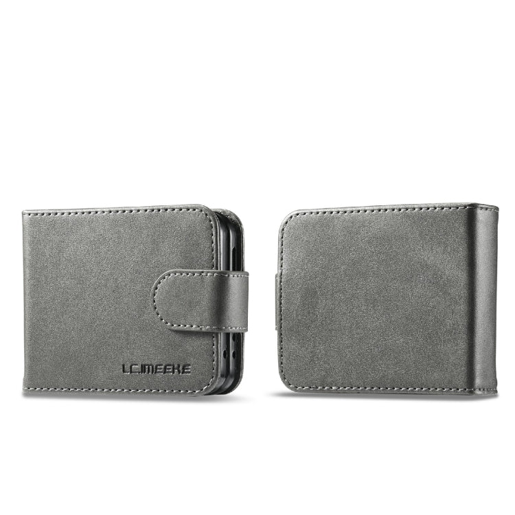 For Samsung Galaxy Z Flip6 / Flip7 FE LC.IMEEKE Calf Texture Leather Phone Case(Grey)