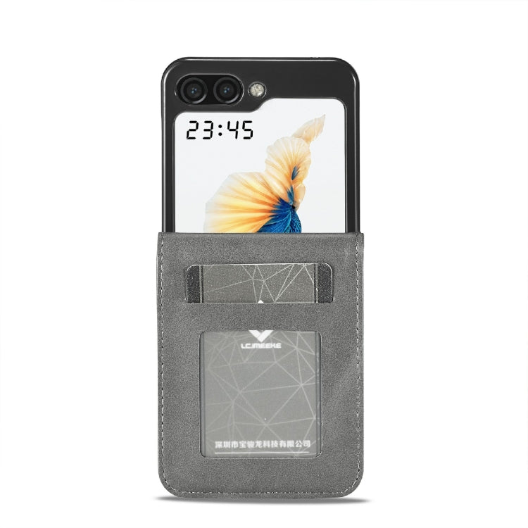 For Samsung Galaxy Z Flip6 / Flip7 FE LC.IMEEKE Calf Texture Leather Phone Case(Grey)