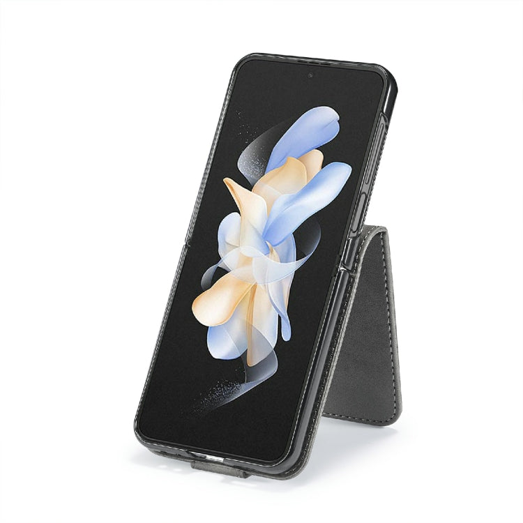 For Samsung Galaxy Z Flip6 / Flip7 FE LC.IMEEKE Calf Texture Leather Phone Case(Grey)