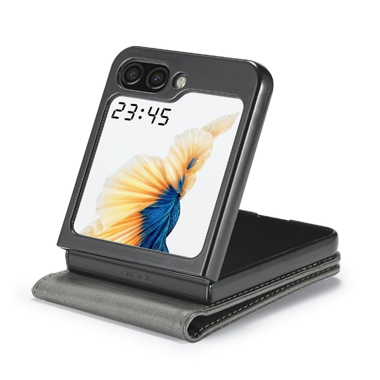 For Samsung Galaxy Z Flip6 / Flip7 FE LC.IMEEKE Calf Texture Leather Phone Case(Grey)