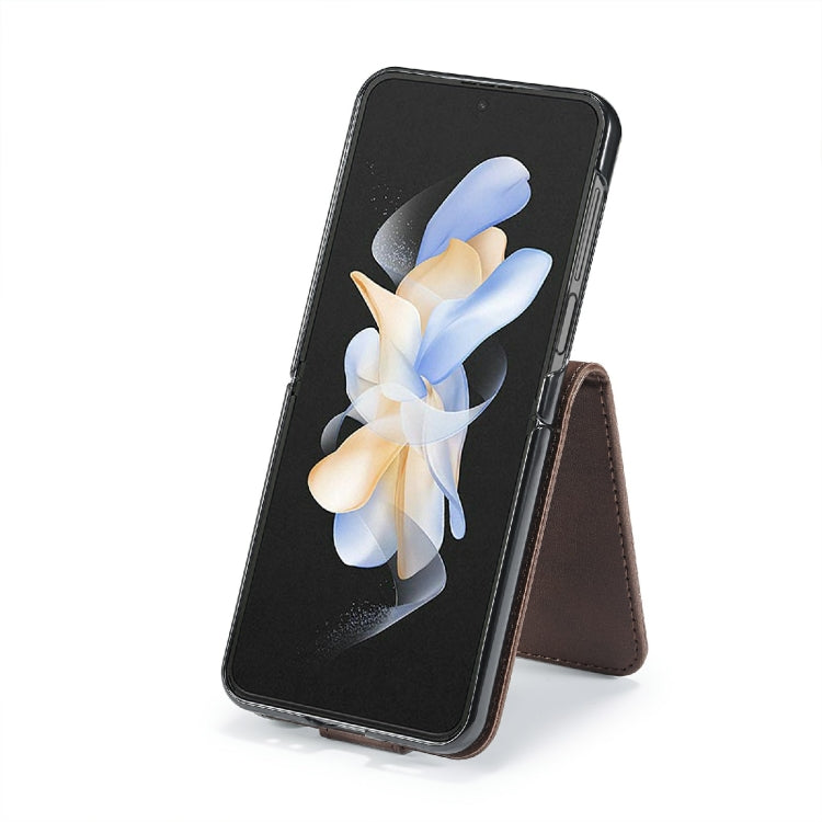 For Samsung Galaxy Z Flip6 / Flip7 FE LC.IMEEKE Calf Texture Leather Phone Case(Coffee)