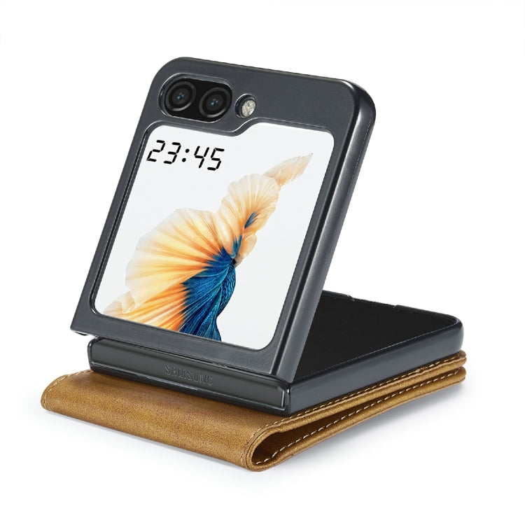 For Samsung Galaxy Z Flip6 / Flip7 FE LC.IMEEKE Calf Texture Leather Phone Case(Brown)