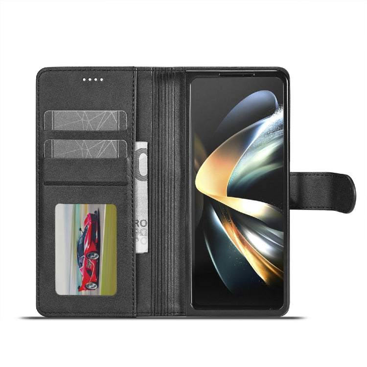 For Samsung Galaxy Z Fold6 5G LC.IMEEKE Calf Texture Leather Phone Case(Black)