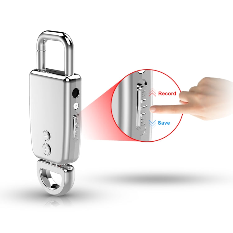 JNN S20 Zinc Alloy Keychain Voice Recorder, Memory:4GB(Black)