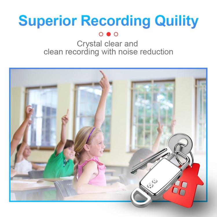 JNN S20 Zinc Alloy Keychain Voice Recorder, Memory:16GB(Silver)