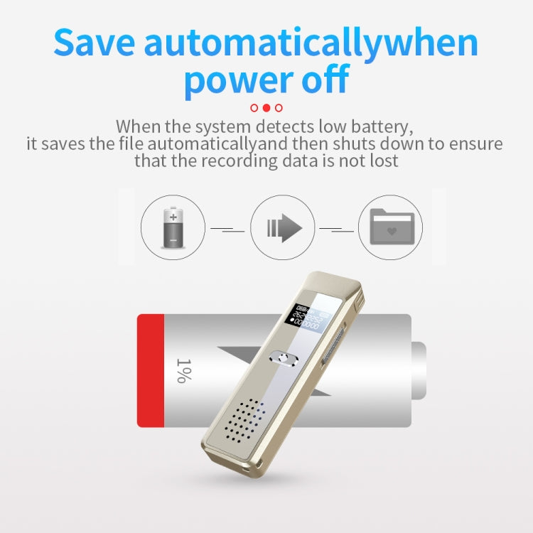 JNN Q7 Mini Portable Voice Recorder with OLED Screen, Memory:8GB(Gold)