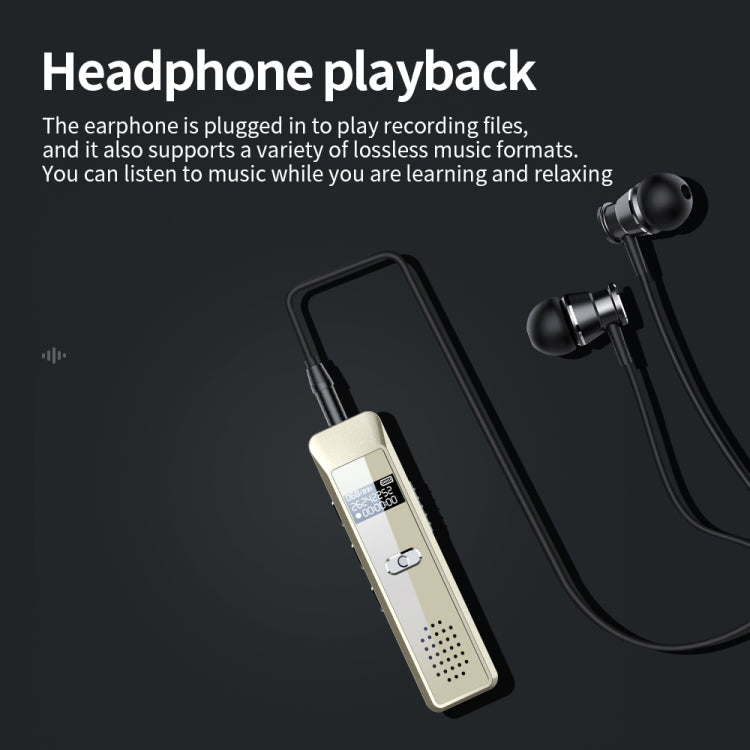 JNN Q7 Mini Portable Voice Recorder with OLED Screen, Memory:8GB(Gold)
