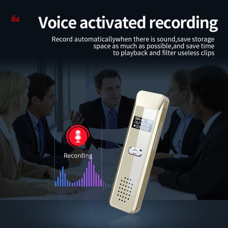JNN Q7 Mini Portable Voice Recorder with OLED Screen, Memory:8GB(Gold)