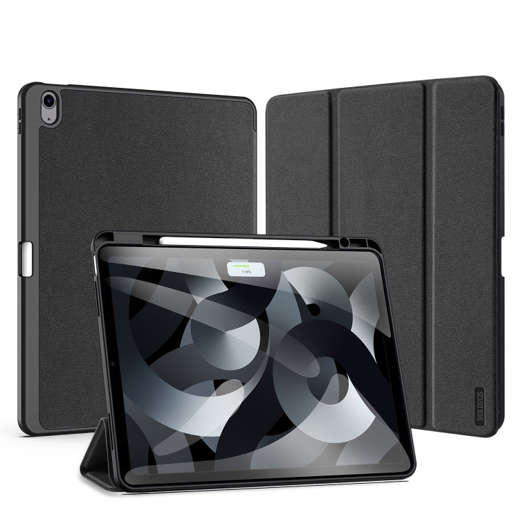 For iPad Air 13 2024 / 2025 / 2026 DUX DUCIS Domo Series Cloth Texture Magnetic Leather Tablet Case(Black)