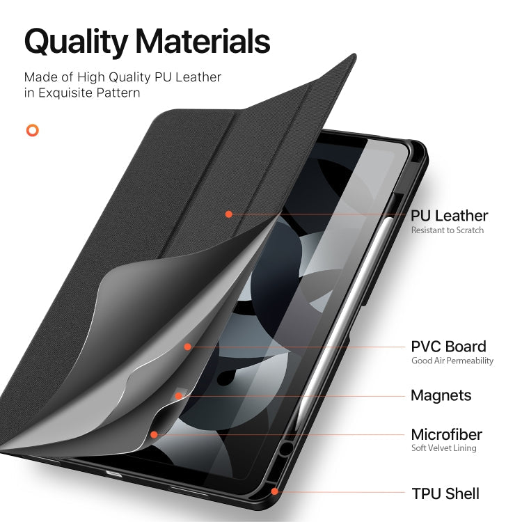For iPad Air 13 2024 / 2025 / 2026 DUX DUCIS Domo Series Cloth Texture Magnetic Leather Tablet Case(Black)
