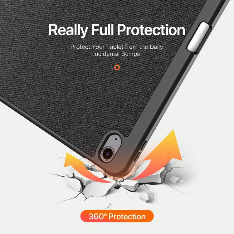 For iPad Air 13 2024 / 2025 / 2026 DUX DUCIS Domo Series Cloth Texture Magnetic Leather Tablet Case(Black)