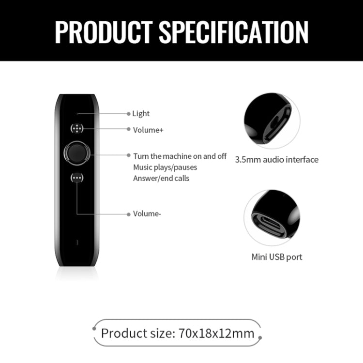 JNN L3 Bluetooth 4.2 Audio Receiver MP3 Player, Memory:32GB(Black)
