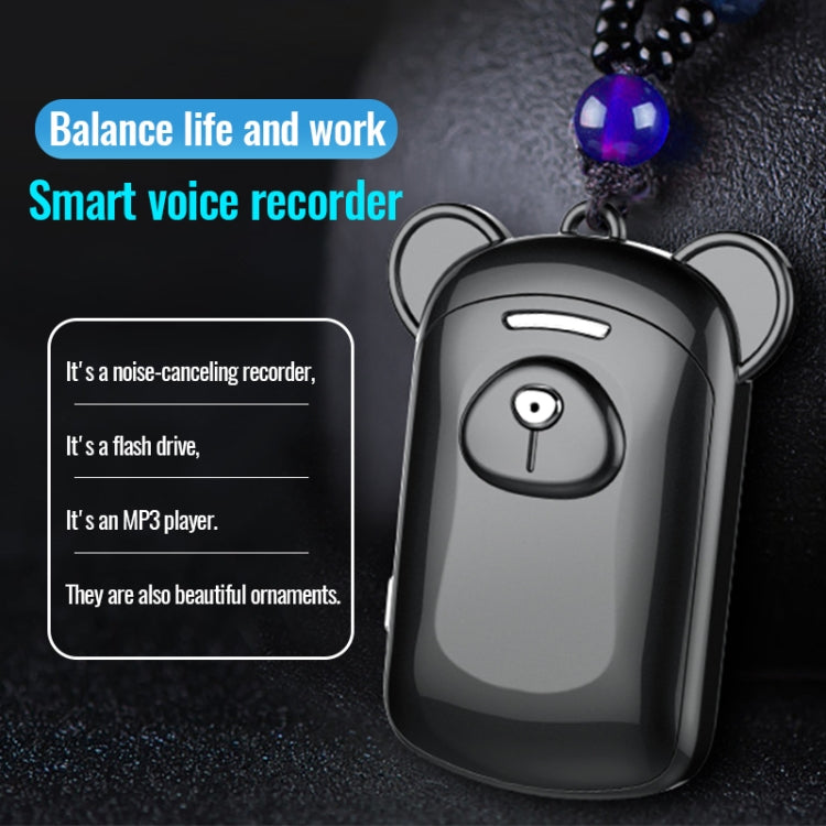 JNN Q6 Bear Smart Noise Cancelling Voice Recorder, Memory:16GB(Black)