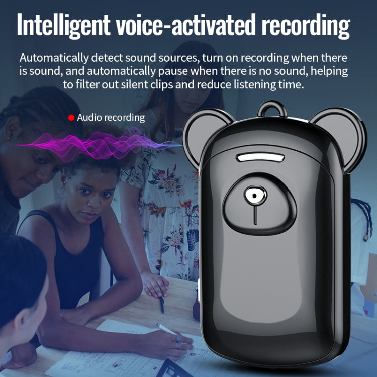 JNN Q6 Bear Smart Noise Cancelling Voice Recorder, Memory:16GB(Black)