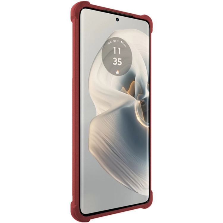 For Motorola Edge 50 Pro imak Shockproof Airbag TPU Phone Case(Matte Red)