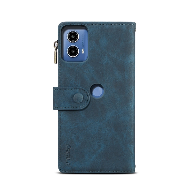For Motorola Moto G34 ESEBLE Retro Frosted RFID Leather Phone Case(Dark Green)