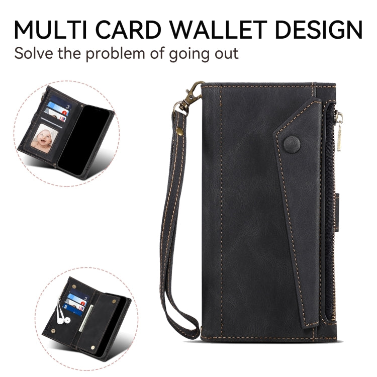 For Motorola Edge 50 Fusion ESEBLE Retro Frosted RFID Leather Phone Case(Black)