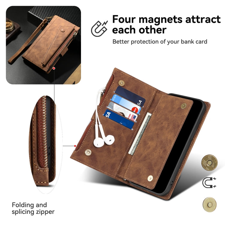 For Motorola Edge 50 Ultra ESEBLE Retro Frosted RFID Leather Phone Case(Brown)