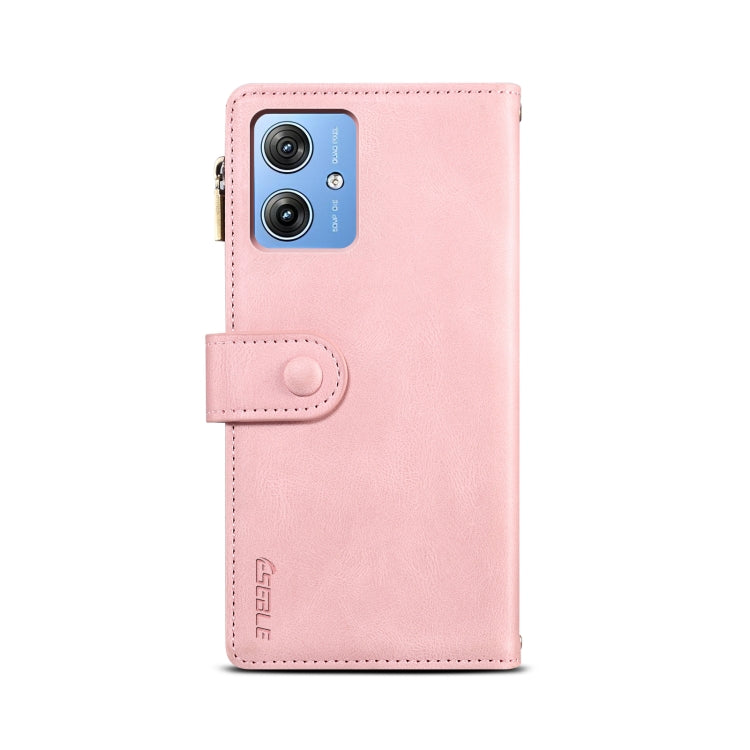 For Motorola Moto G64 5G Global ESEBLE Retro Frosted RFID Leather Phone Case(Rose Gold)