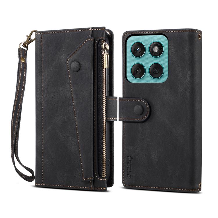 For Motorola Moto G86 Power ESEBLE Retro Frosted RFID Leather Phone Case(Black)