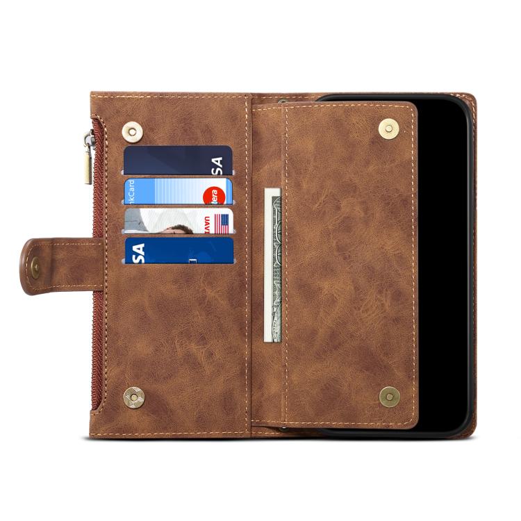 For Motorola Edge 60 Pro ESEBLE Retro Frosted RFID Leather Phone Case(Brown)