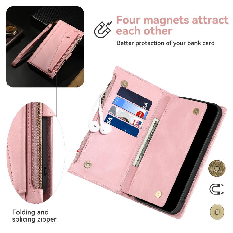 For Motorola Edge 60 Pro ESEBLE Retro Frosted RFID Leather Phone Case(Rose Gold)