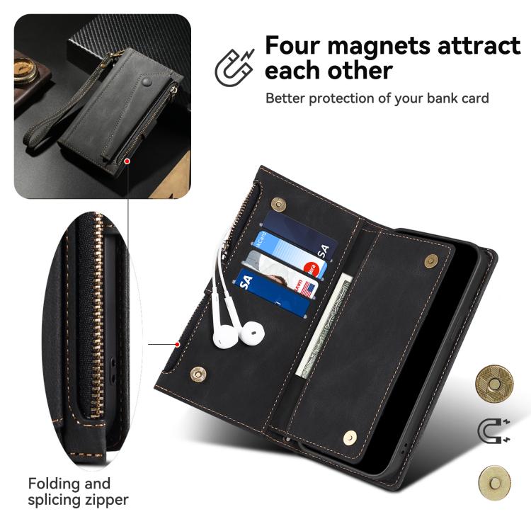 For Motorola Edge 60 ESEBLE Retro Frosted RFID Leather Phone Case(Black)