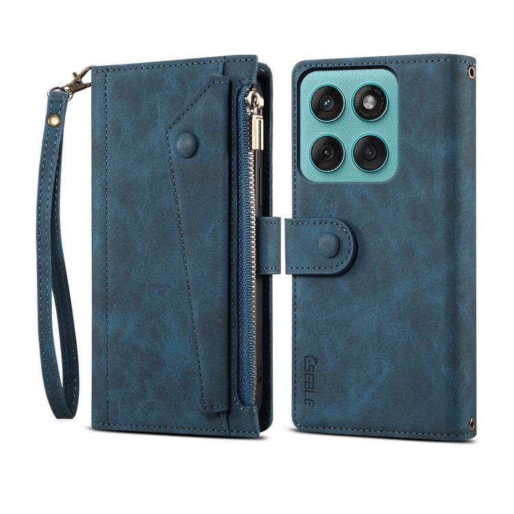 For Motorola Edge 60 ESEBLE Retro Frosted RFID Leather Phone Case(Dark Green)