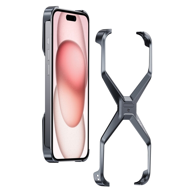 Frameless X-shaped Metal Phone Case, For iPhone 15 Pro Max, For iPhone 15 Pro, For iPhone 15, For iPhone 13 / 14, For iPhone 13 Pro / 14 Pro, For iPhone 13 Pro Max / 14 Pro Max