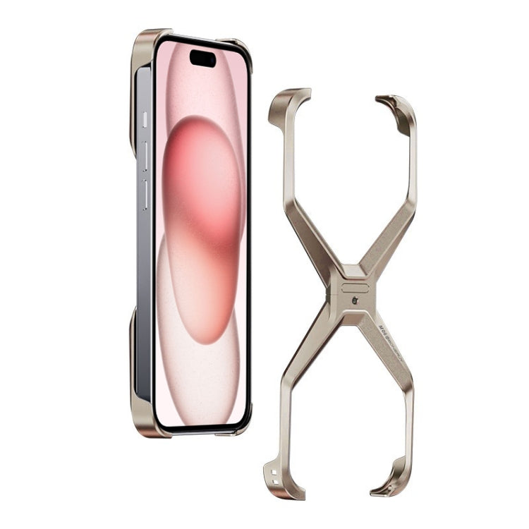 Frameless X-shaped Metal Phone Case, For iPhone 15 Pro Max, For iPhone 15 Pro, For iPhone 15, For iPhone 13 / 14, For iPhone 13 Pro / 14 Pro, For iPhone 13 Pro Max / 14 Pro Max
