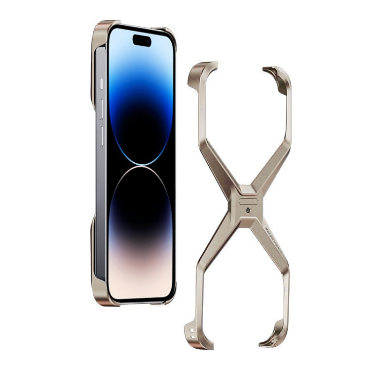 Frameless X-shaped Metal Phone Case, For iPhone 15 Pro Max, For iPhone 15 Pro, For iPhone 15, For iPhone 13 / 14, For iPhone 13 Pro / 14 Pro, For iPhone 13 Pro Max / 14 Pro Max