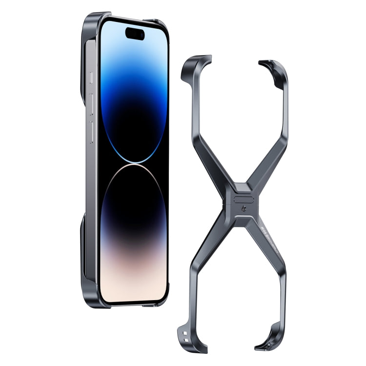 Frameless X-shaped Metal Phone Case, For iPhone 15 Pro Max, For iPhone 15 Pro, For iPhone 15, For iPhone 13 / 14, For iPhone 13 Pro / 14 Pro, For iPhone 13 Pro Max / 14 Pro Max