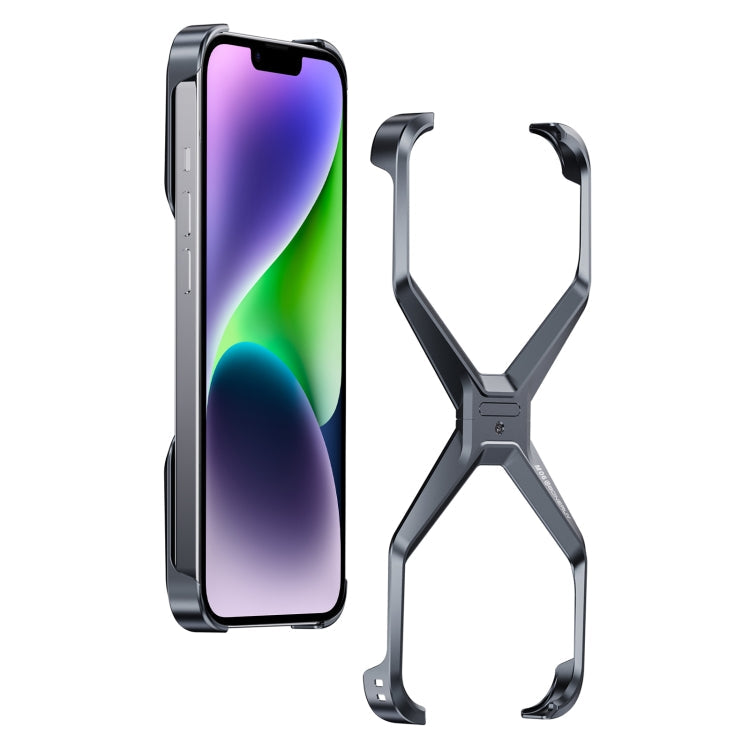 Frameless X-shaped Metal Phone Case, For iPhone 15 Pro Max, For iPhone 15 Pro, For iPhone 15, For iPhone 13 / 14, For iPhone 13 Pro / 14 Pro, For iPhone 13 Pro Max / 14 Pro Max